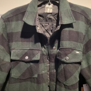 Reverdibke Barn Jacket Black and  Green NWT